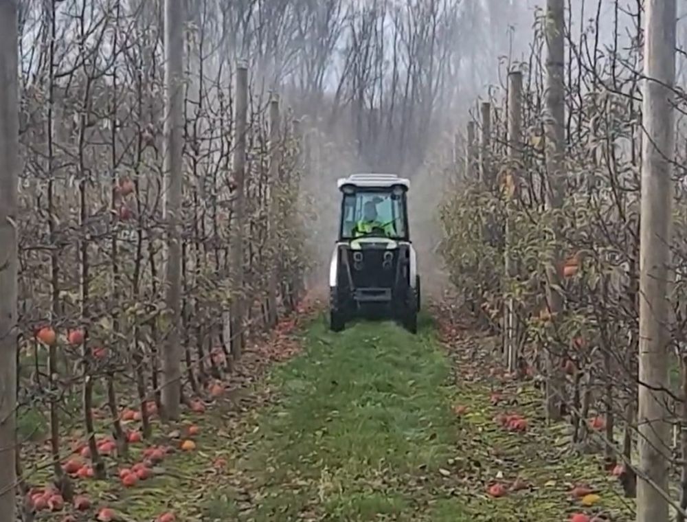 Traditional orchard spraying