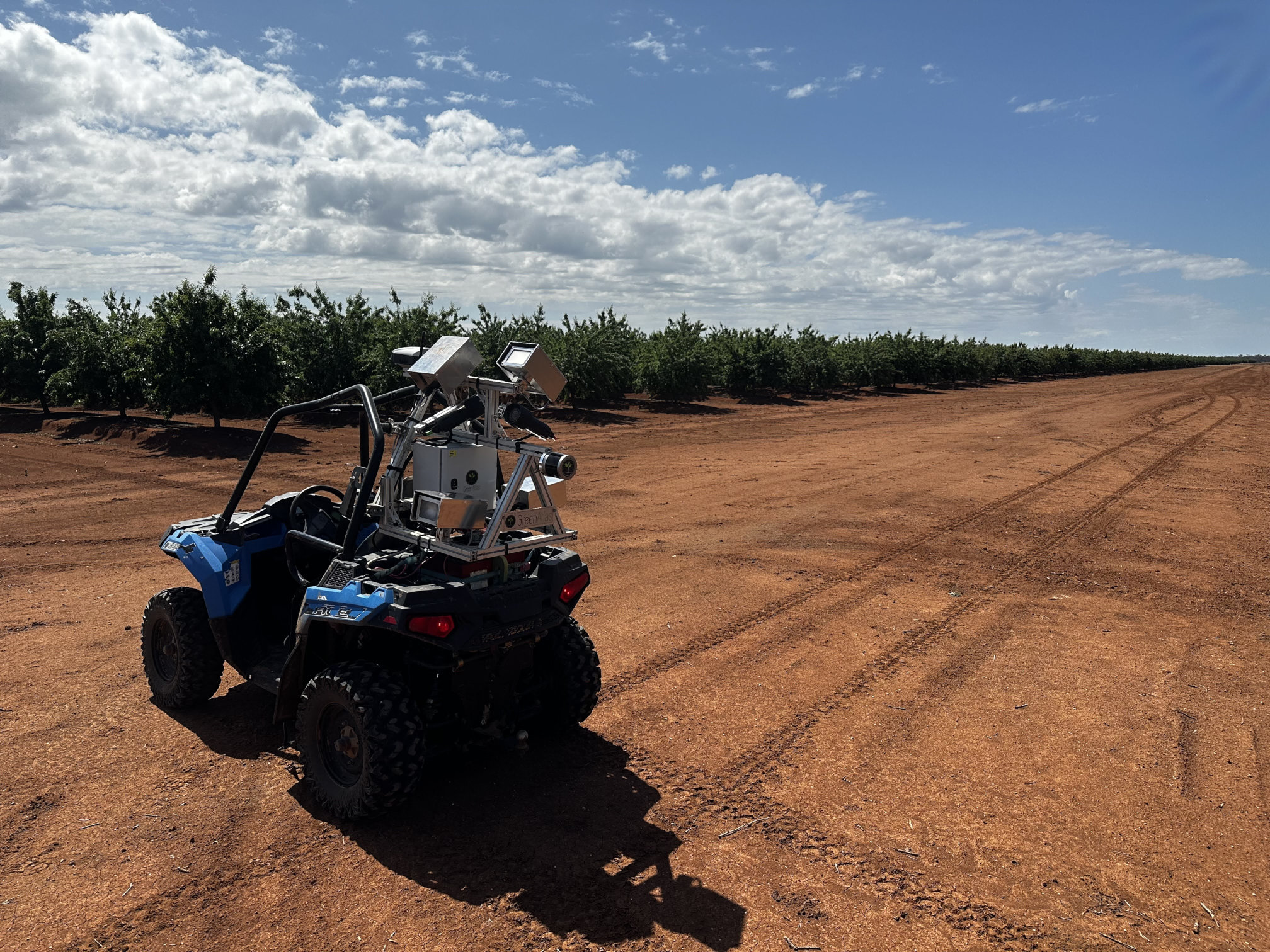 Cartographer in large orchard